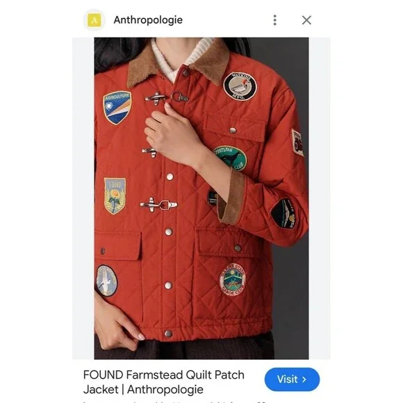 FOUND By Anthropology Farmstead Quilt Patch Jacket Sz M - Picture 9 of 14